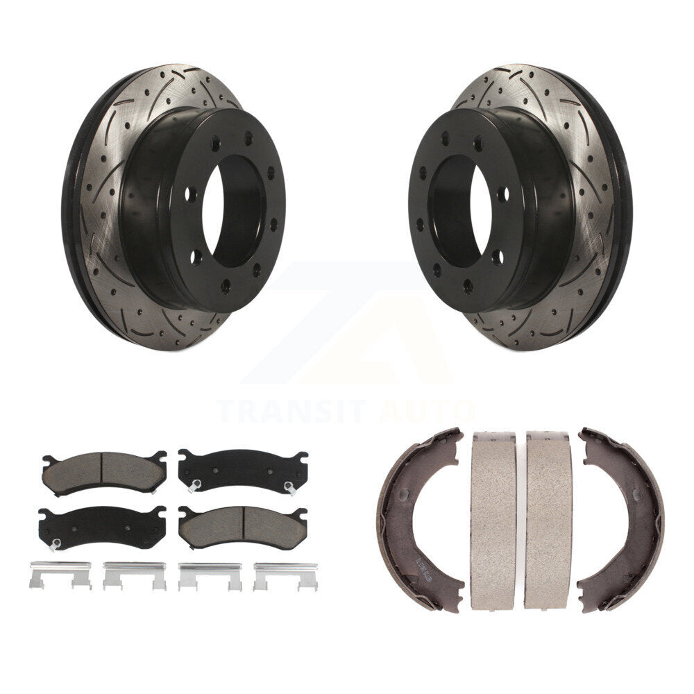 Kit de chaussures de stationnement avec disques arrière percés et fendus, plaquettes en céramique, pour Chevrolet