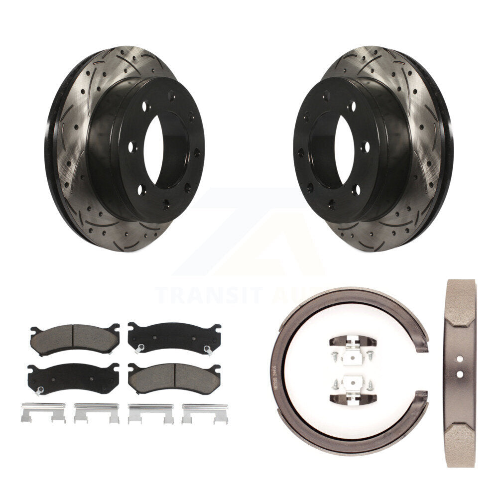 Kit de chaussures de stationnement pour disques arrière, Rotors percés et fendus, plaquettes en céramique, pour GMC 1500