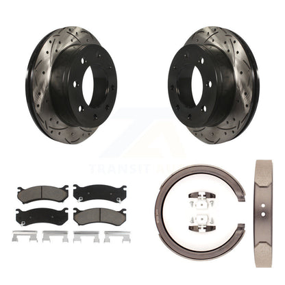 Kit de chaussures de stationnement pour disques arrière, Rotors percés et fendus, plaquettes en céramique, pour GMC 1500