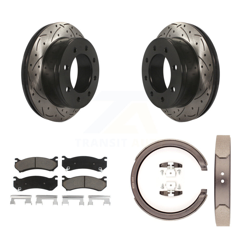 Kit de chaussures de stationnement à disques arrière, Rotors percés et fendus, plaquettes en céramique, pour GMC Sierr