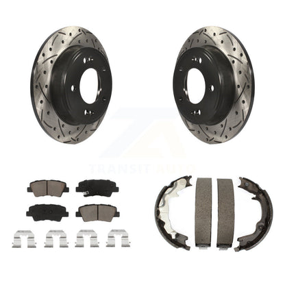 Kit de chaussures de stationnement à disques arrière, Rotors percés et fendus, plaquettes en céramique, pour Kia Forte