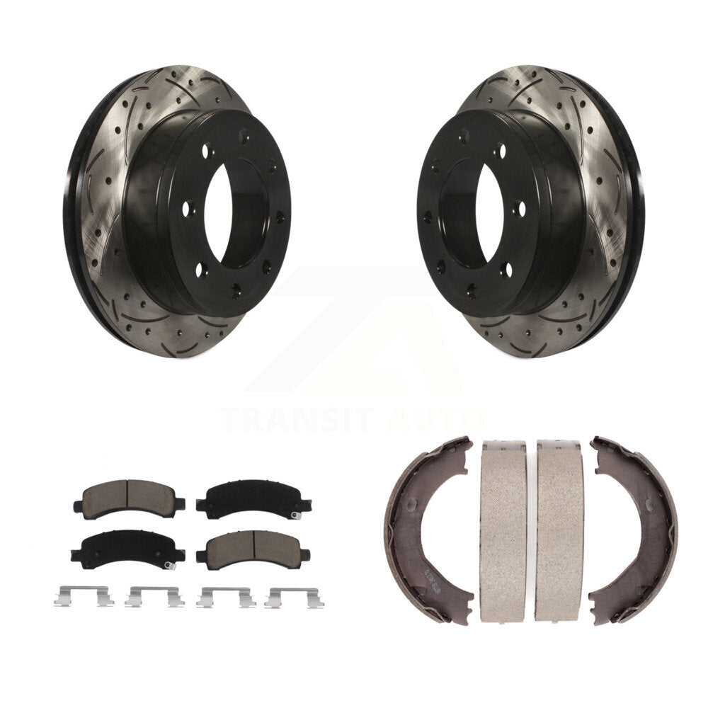 Kit de chaussures de stationnement avec disques arrière percés et fendus, plaquettes en céramique, pour Chevrolet