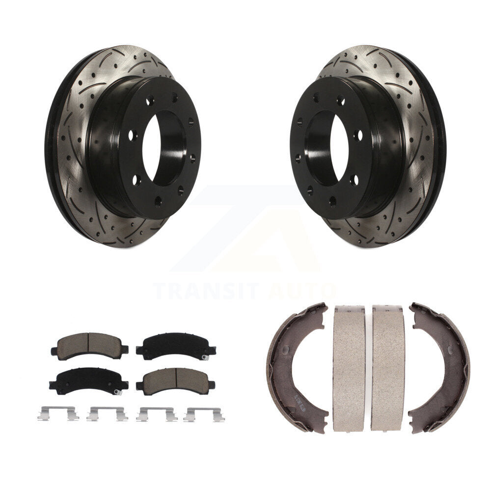 Kit de chaussures de stationnement avec disques arrière percés et fendus, plaquettes en céramique, pour Chevrolet