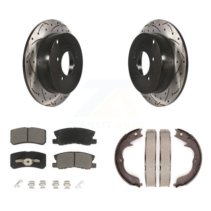 Kit de chaussures de stationnement à disques arrière, Rotors percés et fendus, plaquettes en céramique, pour Mitsubishi