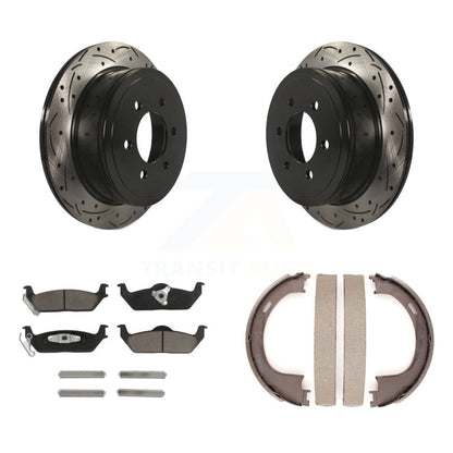 Kit de chaussures de stationnement à disque arrière, Rotors percés et fendus, plaquettes en céramique, pour Ford F-15