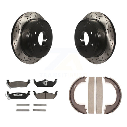 Kit de chaussures de stationnement à disque arrière, Rotors percés et fendus, plaquettes en céramique, pour Ford F-15