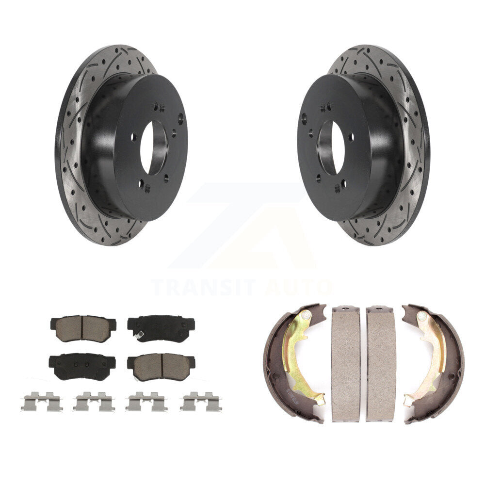 Kit de chaussures de stationnement à disque arrière, Rotors percés et fendus, plaquettes en céramique, pour Hyundai F