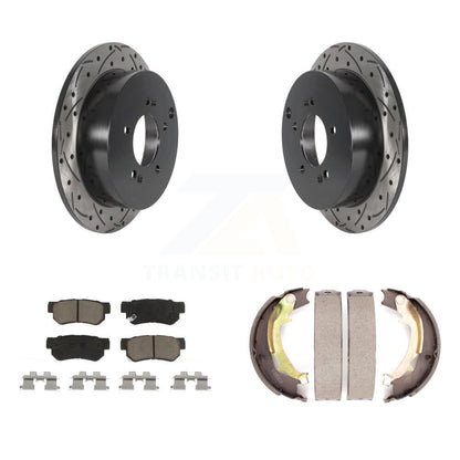 Kit de chaussures de stationnement à disque arrière, Rotors percés et fendus, plaquettes en céramique, pour Hyundai F