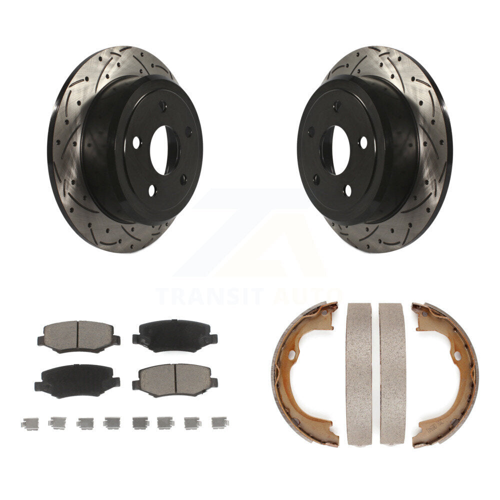 Kit de chaussures de stationnement pour Jeep JK, disques arrière percés et Rotors fendus, tampons en céramique