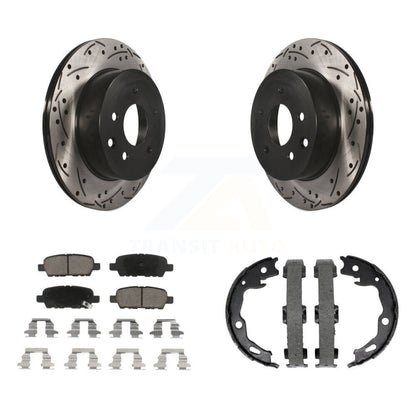 Kit de plaquettes en céramique et de chaussures de stationnement à disque arrière, Rotors percés et fendus, pour Nissa
