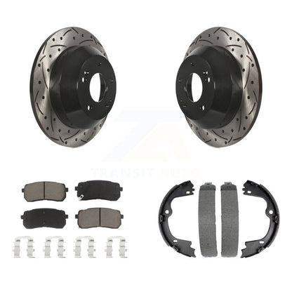 Kit de chaussures de stationnement à disques arrière, Rotors percés et fendus, plaquettes en céramique, pour Kia Sedon