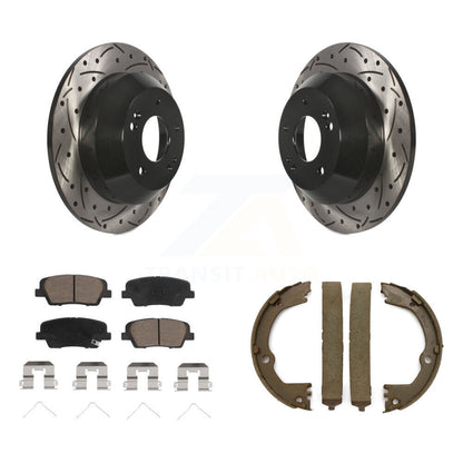 Kit de chaussures de stationnement à disque arrière, Rotors percés et fendus, plaquettes en céramique, pour Hyundai F