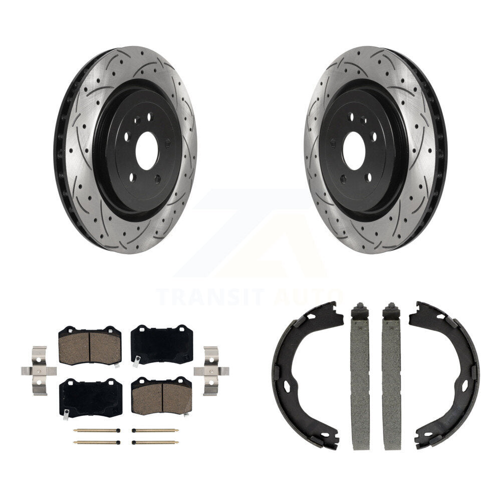 Kit de chaussures de stationnement avec disques arrière percés et fendus, plaquettes en céramique, pour Chevrolet