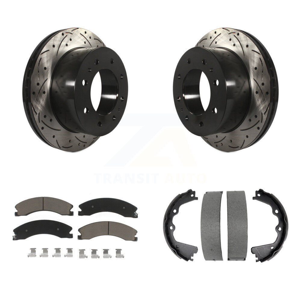 Kit de chaussures de stationnement à disques arrière, Rotors percés et fendus, plaquettes en céramique, pour GMC Sierr