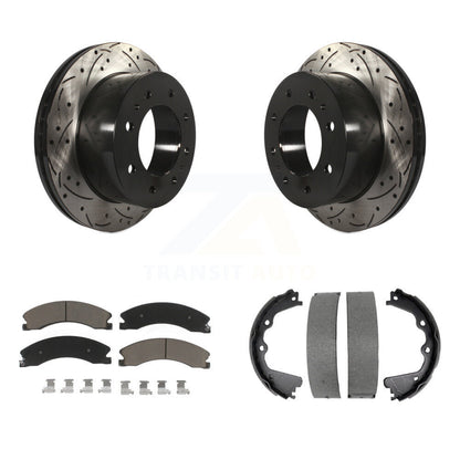 Kit de chaussures de stationnement à disques arrière, Rotors percés et fendus, plaquettes en céramique, pour GMC Sierr