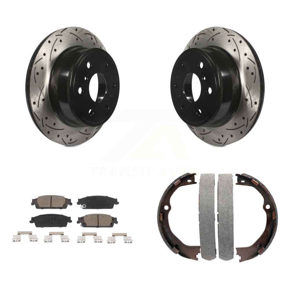 Kit de chaussures de stationnement à disques arrière, Rotors percés et fendus, plaquettes en céramique, pour GMC Sierr