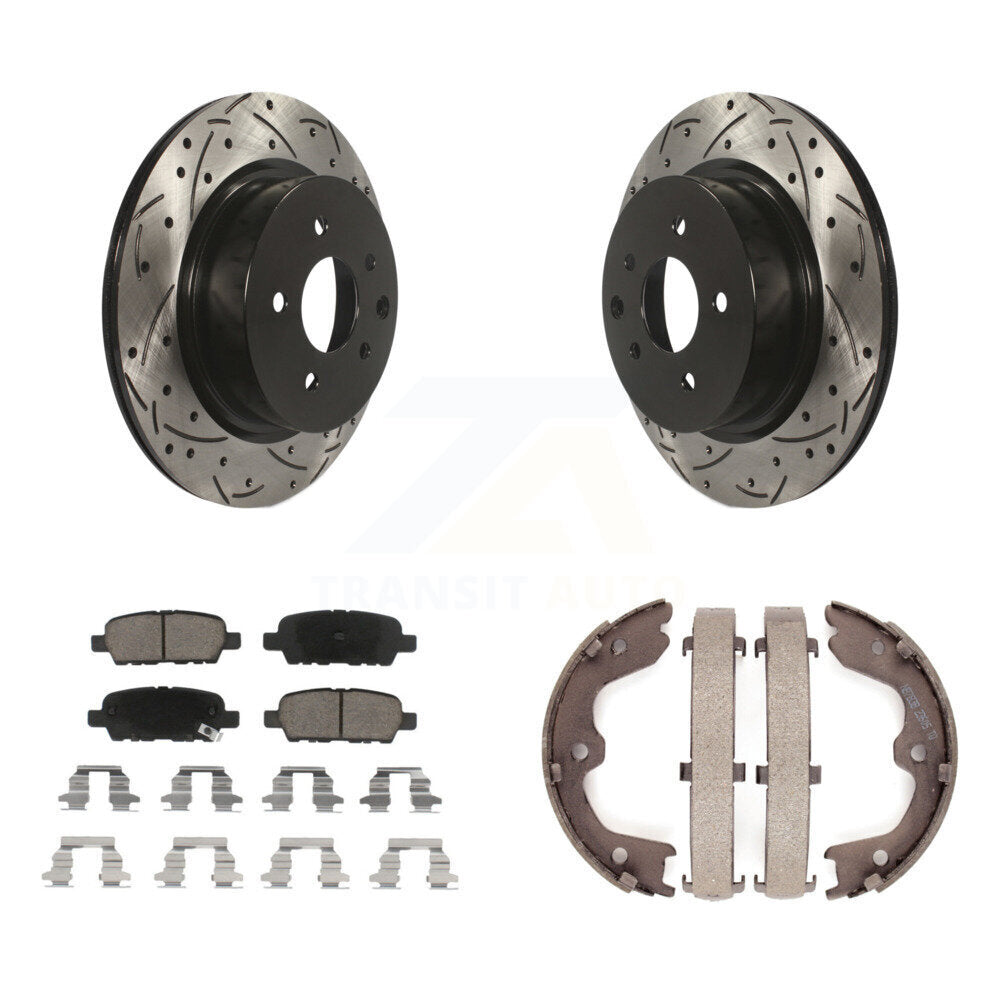 Kit de chaussures de stationnement à disques arrière, Rotors percés et fendus, plaquettes en céramique, pour INFINITI