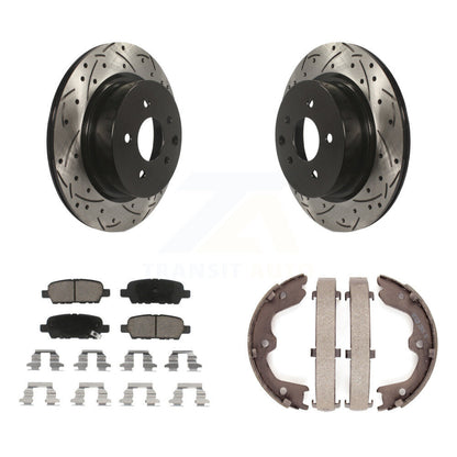 Kit de chaussures de stationnement à disques arrière, Rotors percés et fendus, plaquettes en céramique, pour INFINITI