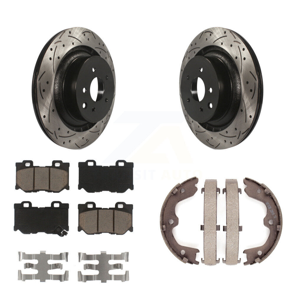 Kit de chaussures de stationnement à disques arrière, Rotors percés et fendus, plaquettes en céramique, pour INFINITI