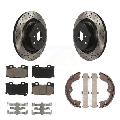 Kit de chaussures de stationnement à disques arrière, Rotors percés et fendus, plaquettes en céramique, pour INFINITI