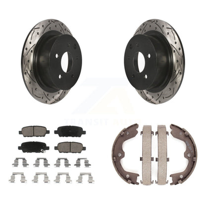 Kit de plaquettes en céramique et de chaussures de stationnement à disque arrière, Rotors percés et fendus, pour Nissa