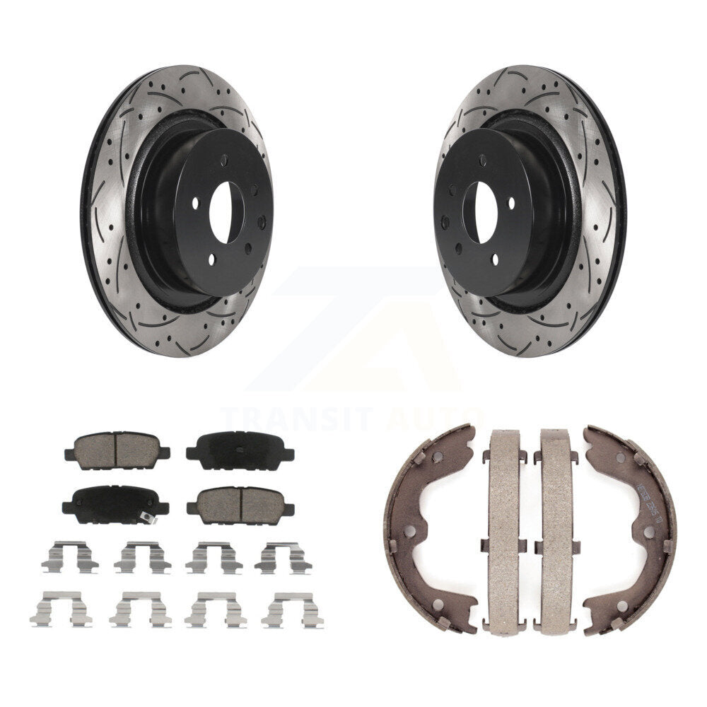 Kit de chaussures de stationnement à disques arrière, Rotors percés et fendus, plaquettes en céramique, pour INFINITI