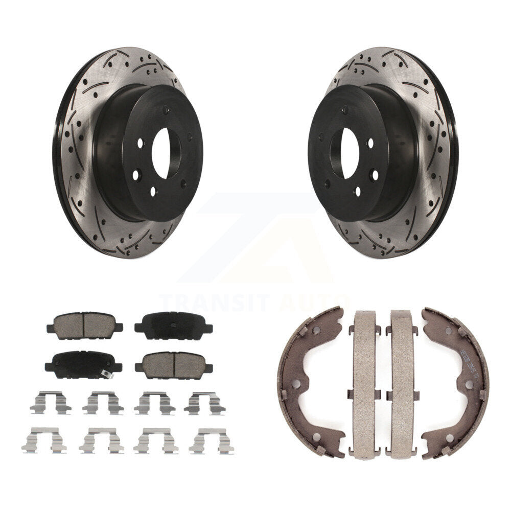 Kit de chaussures de stationnement à disques arrière, Rotors percés et fendus, plaquettes en céramique, pour INFINITI