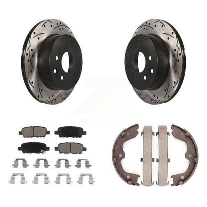 Kit de chaussures de stationnement à disques arrière, Rotors percés et fendus, plaquettes en céramique, pour INFINITI