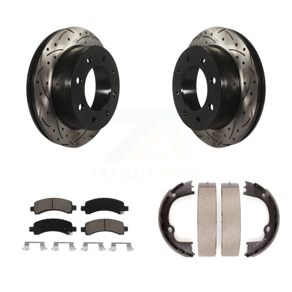 Kit de chaussures de stationnement avec disques arrière percés et fendus, plaquettes en céramique, pour Chevrolet
