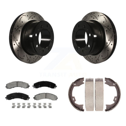 Kit de chaussures de stationnement à disque arrière, Rotors percés et fendus, plaquettes en céramique, pour Ram 3500