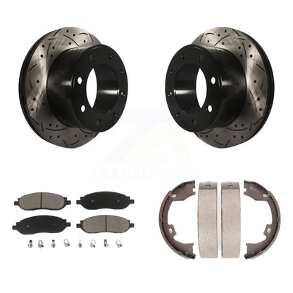 Kit de chaussures de stationnement à disque arrière, Rotors percés et fendus, plaquettes en céramique, pour Ford F-35