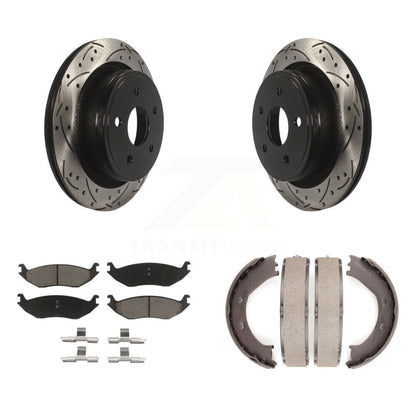 Kit de chaussures de stationnement à disque arrière, Rotors percés et fendus, plaquettes en céramique, pour Dodge Ram