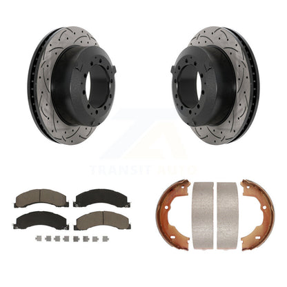 Kit de chaussures de stationnement à disque arrière, Rotors percés et fendus, plaquettes en céramique, pour Ram Dodge