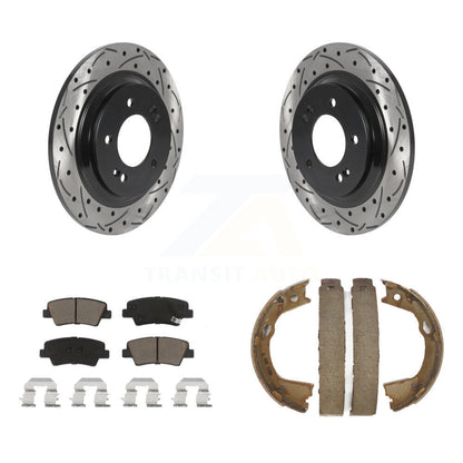 Kit de chaussures de stationnement à disques arrière, Rotors percés et fendus, plaquettes en céramique, pour Hyundai