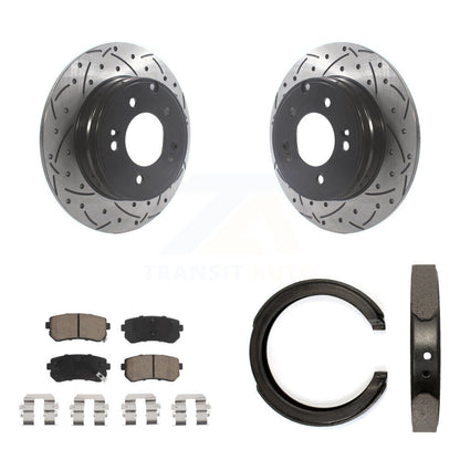 Kit de chaussures de stationnement à disques arrière, Rotors percés et fendus, plaquettes en céramique, pour Kia Optim