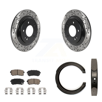 Kit de chaussures de stationnement à disques arrière, Rotors percés et fendus, plaquettes en céramique, pour Kia Optim