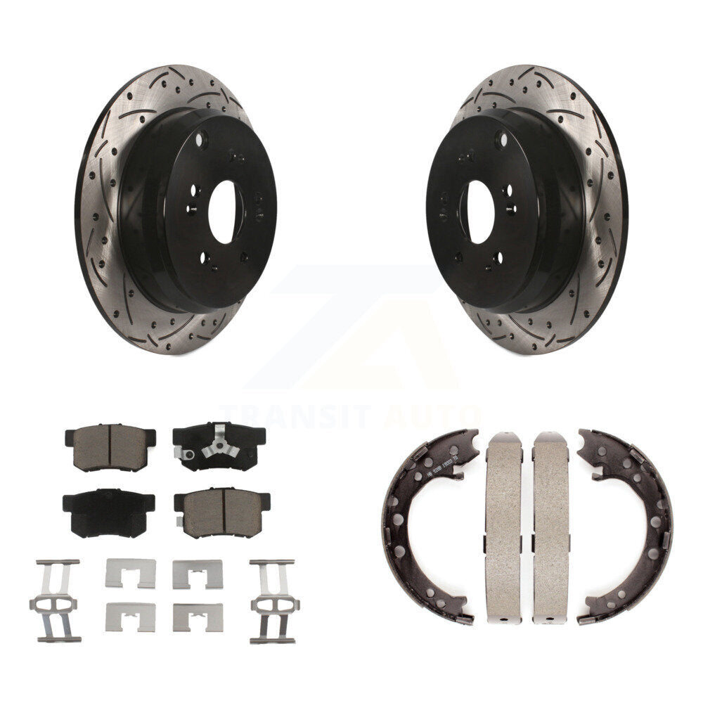 Kit de chaussures de stationnement à disque arrière, Rotors percés et fendus, plaquettes en céramique, pour Honda CR-