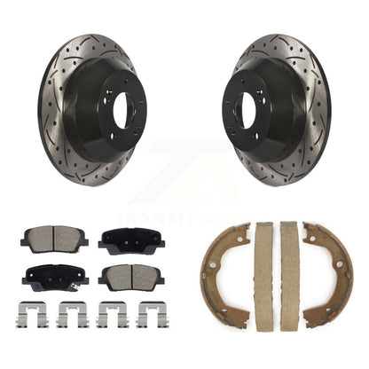 Kit de chaussures de stationnement à disque arrière, Rotors percés et fendus, plaquettes en céramique, pour Hyundai F