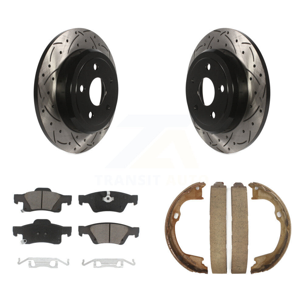 Kit de chaussures de stationnement pour Dodge Jee, disques arrière percés et Rotors fendus, tampons en céramique