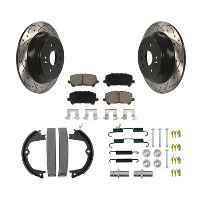 Disque arrière, Rotors percés et fendus, plaquettes en céramique, Kit de quincaillerie pour chaussures de stationnement pour