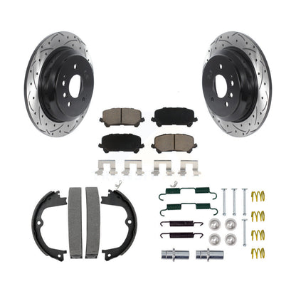 Disque arrière, Rotors percés et fendus, plaquettes en céramique, Kit de quincaillerie pour chaussures de stationnement pour