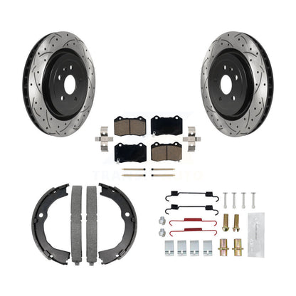 Disque arrière, Rotors percés et fendus, plaquettes en céramique, Kit de quincaillerie pour chaussures de stationnement pour