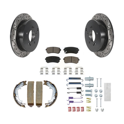 Disque arrière, Rotors percés et fendus, plaquettes en céramique, Kit de quincaillerie pour chaussures de stationnement pour