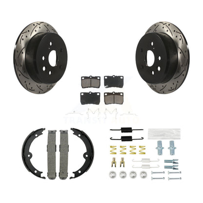 Disque arrière, Rotors percés et fendus, plaquettes en céramique, Kit de quincaillerie pour chaussures de stationnement pour