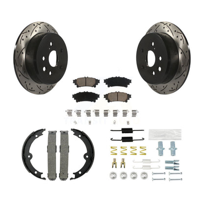 Disque arrière, Rotors percés et fendus, plaquettes en céramique, Kit de quincaillerie pour chaussures de stationnement pour