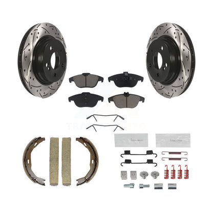 Disque arrière, Rotors percés et fendus, plaquettes en céramique, Kit de quincaillerie pour chaussures de stationnement pour
