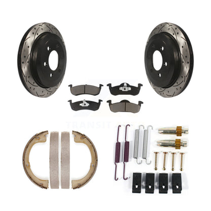 Disque arrière, Rotors percés et fendus, plaquettes en céramique, Kit de quincaillerie pour chaussures de stationnement pour