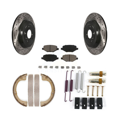 Disque arrière, Rotors percés et fendus, plaquettes en céramique, Kit de quincaillerie pour chaussures de stationnement pour