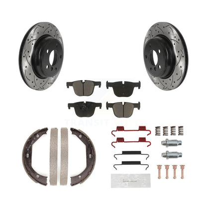 Disque arrière, Rotors percés et fendus, plaquettes en céramique, Kit de quincaillerie pour chaussures de stationnement pour