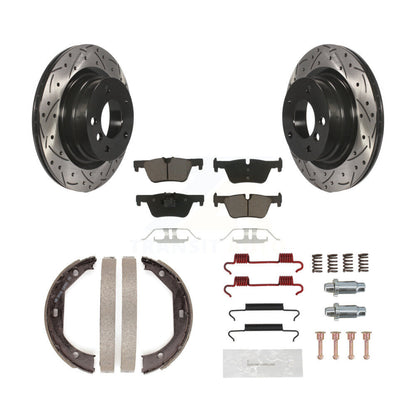 Disque arrière, Rotors percés et fendus, plaquettes en céramique, Kit de quincaillerie pour chaussures de stationnement pour